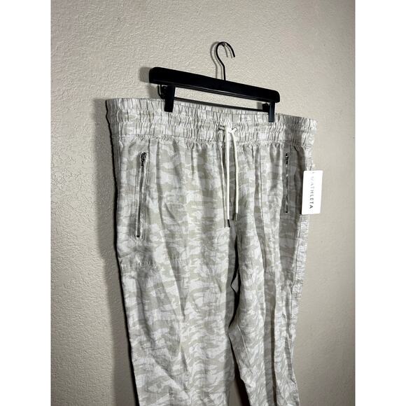Athleta Joggers Cabo Tide Linen Jogger Pants Camo Neutral Tan Beige Size 22 NWT - Picture 3 of 9